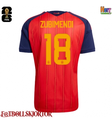Spanien Martin Zubimendi #18 Hemmatröja VM 2026 Kortärmad